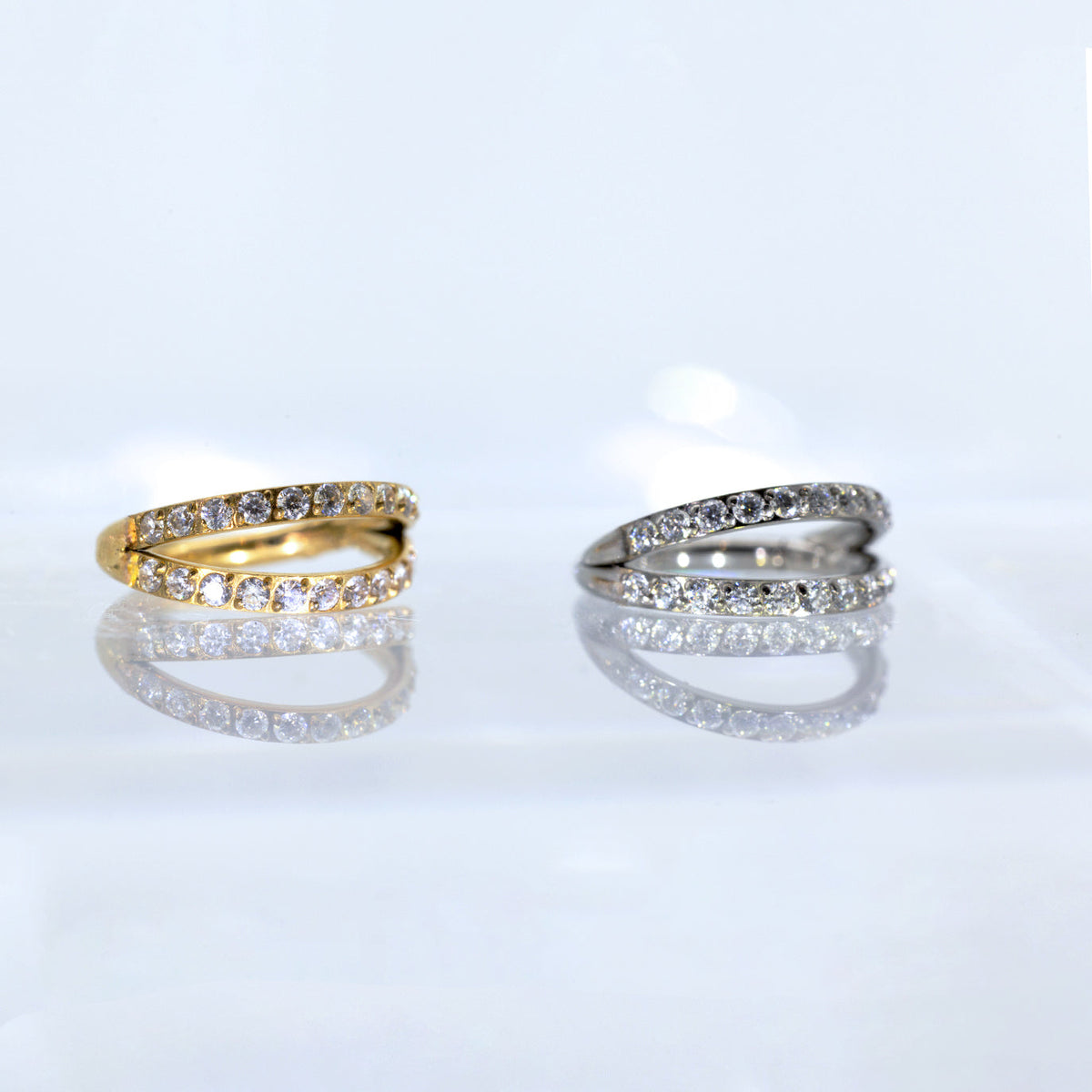 Luxury Sculpted Pavé Hoop Piercing