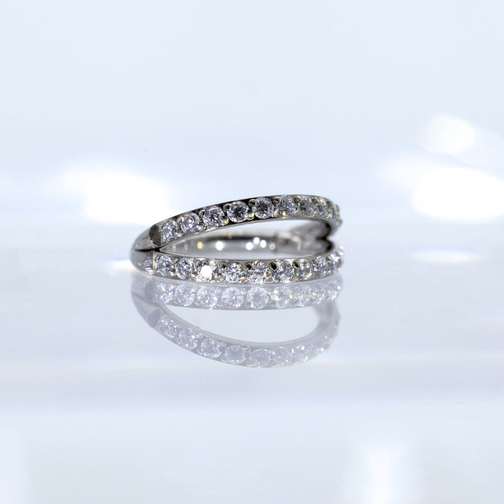 Luxury Sculpted Pavé Hoop Piercing