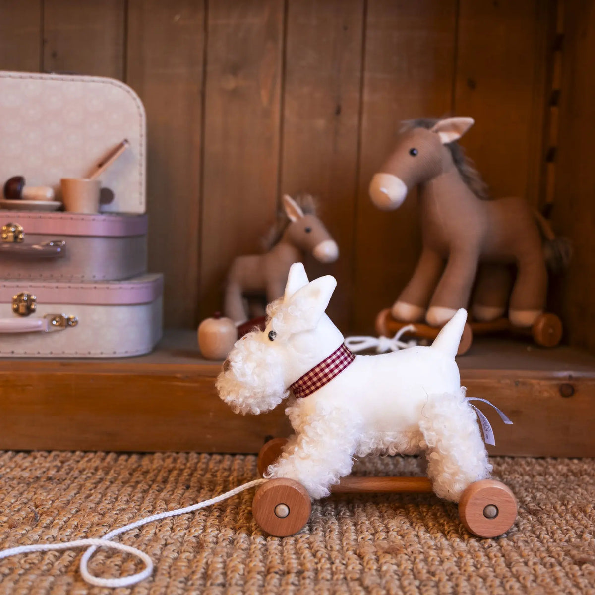 Luxury Sherpa Pull-Along Dog