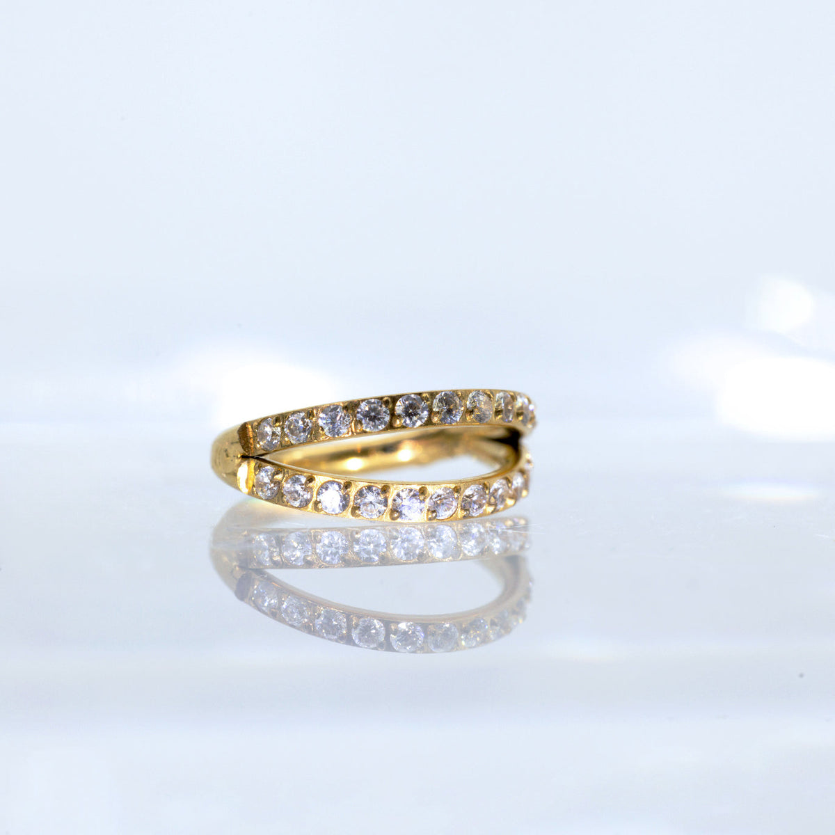 Luxury Sculpted Pavé Hoop Piercing