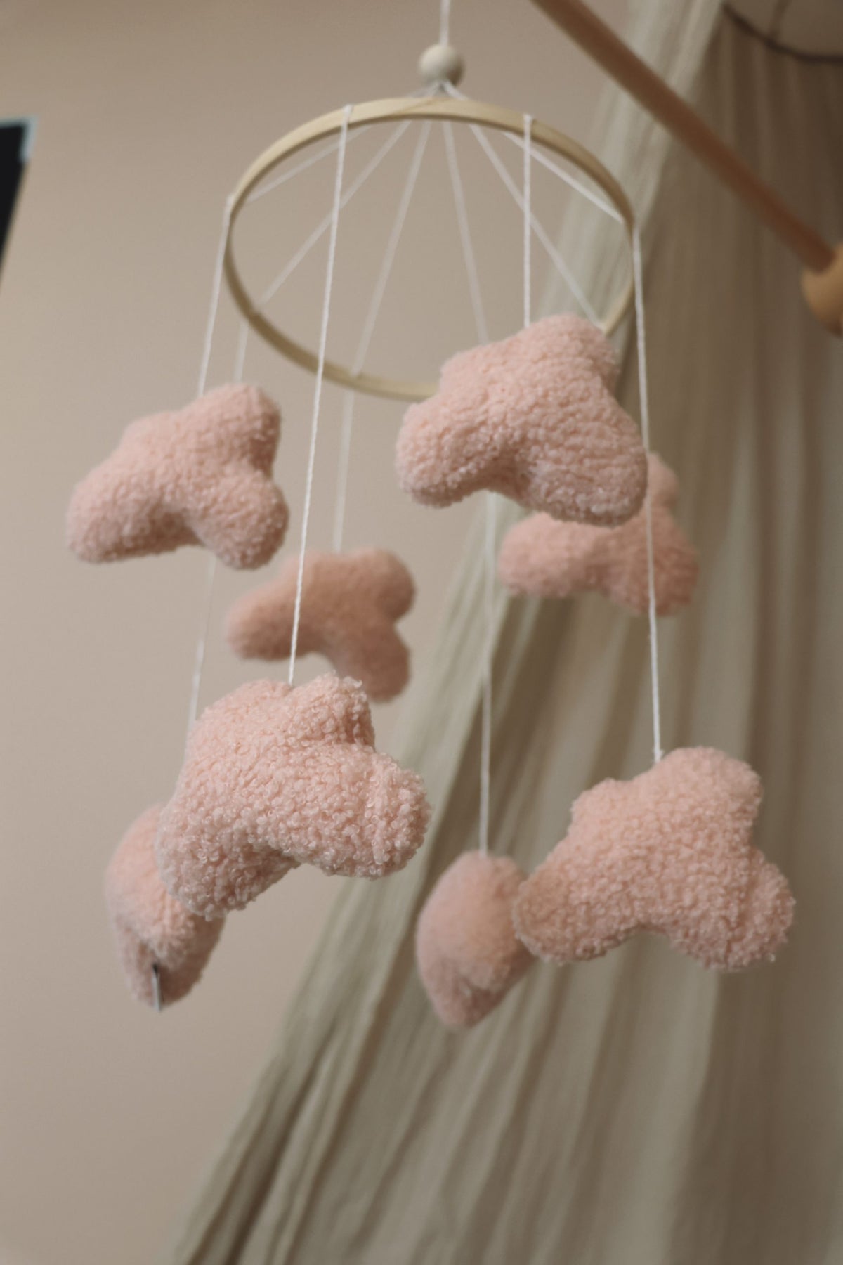 Handmade Boucle clouds pink