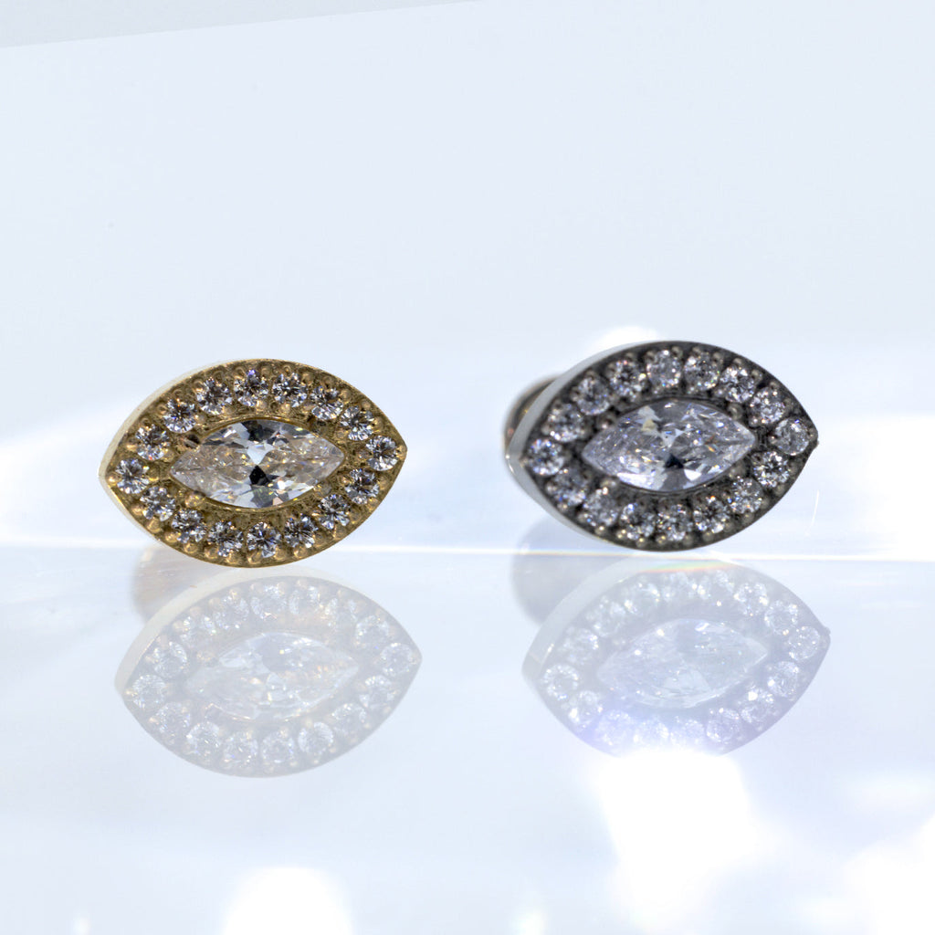 Luxury Marquise Halo Stud Earrings