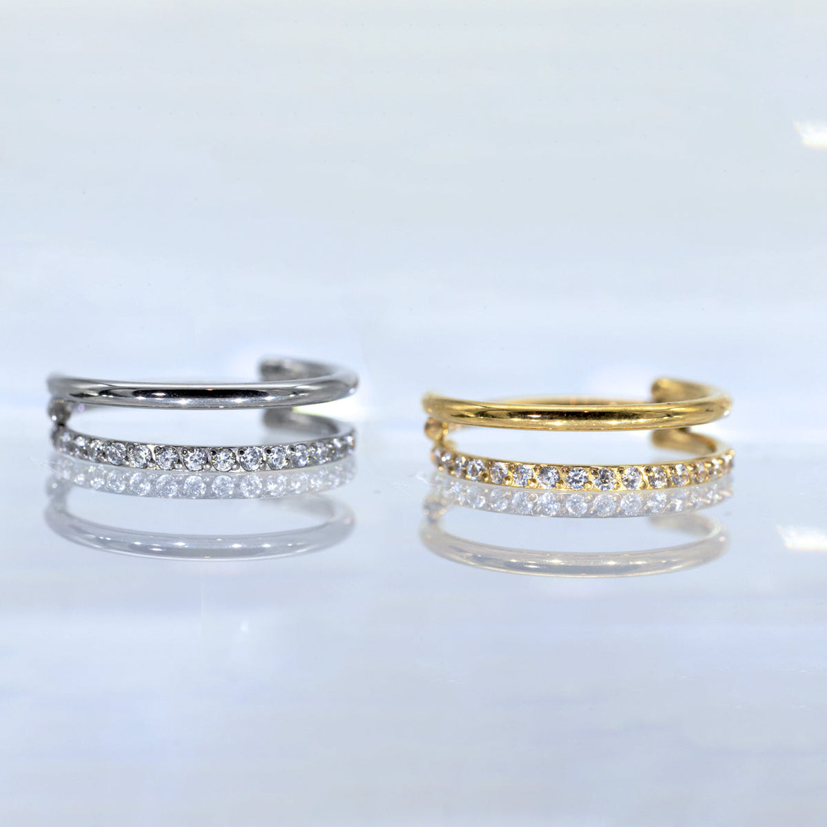 Luxury Triple Ring Hoop Piercing