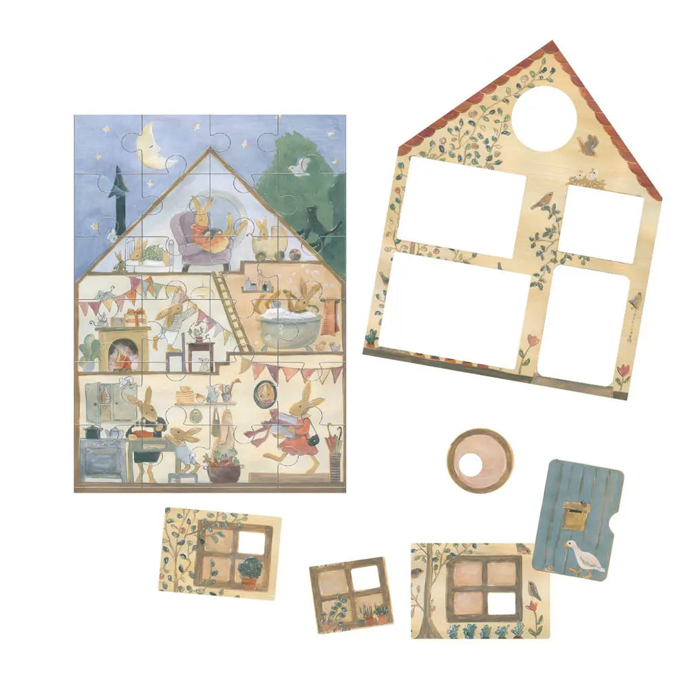 Luxury Wooden Rabbit Cottage Puzzle