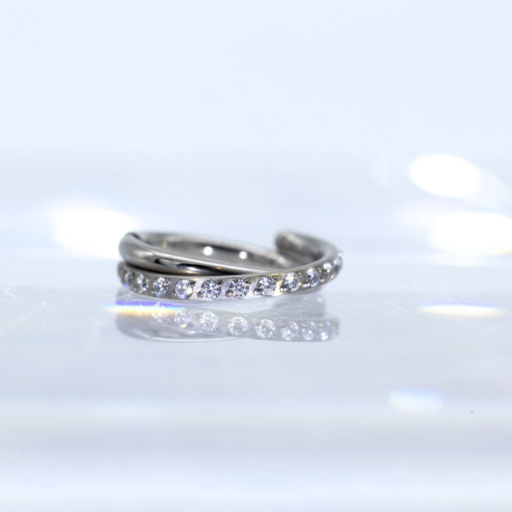 Luxury Twisted Pavé Hoop Piercing