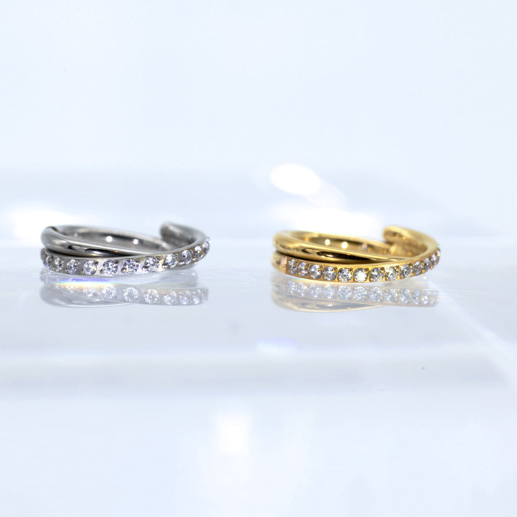 Luxury Twisted Pavé Hoop Piercing