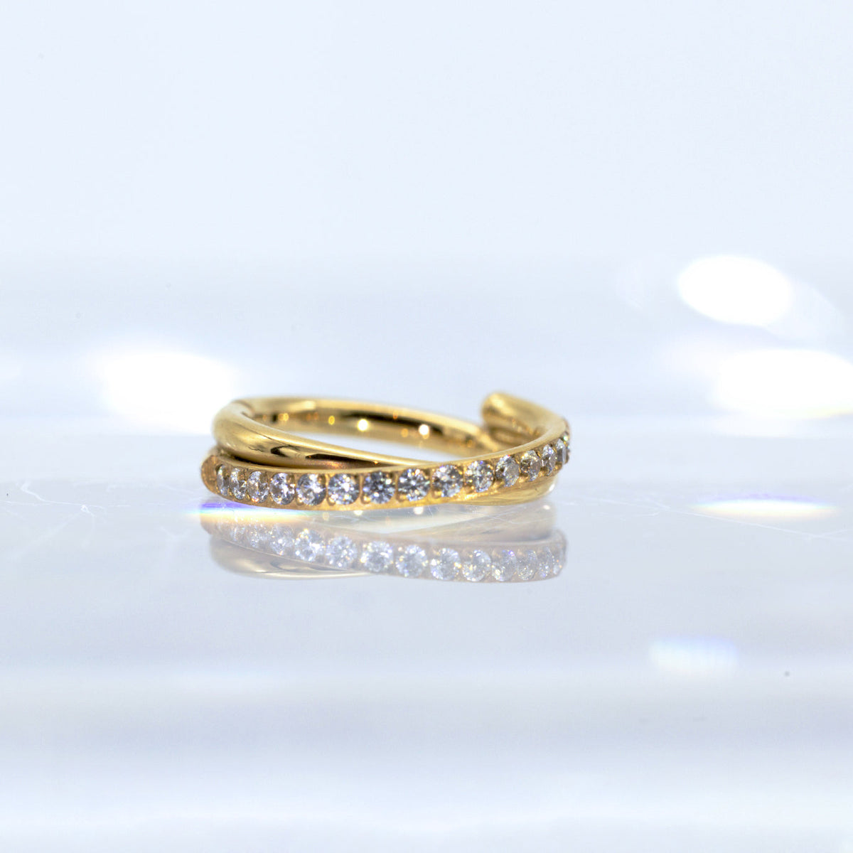 Luxury Twisted Pavé Hoop Piercing