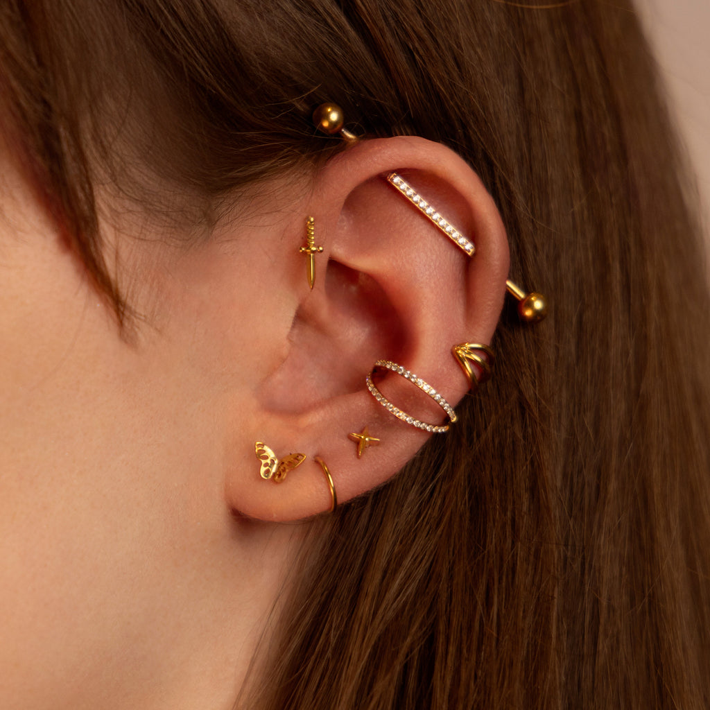 Luxury Sculpted Pavé Hoop Piercing