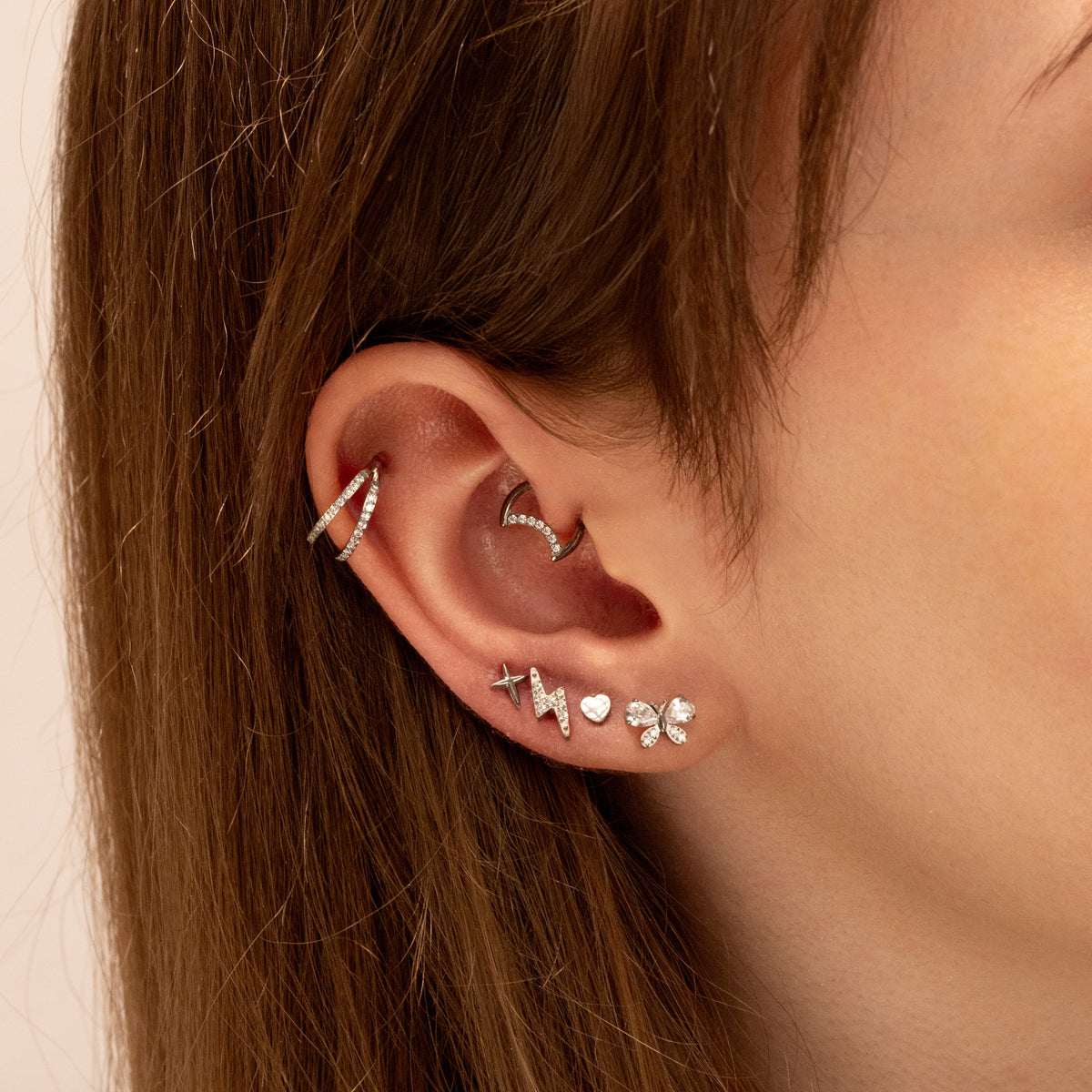 Luxury Sculpted Pavé Hoop Piercing