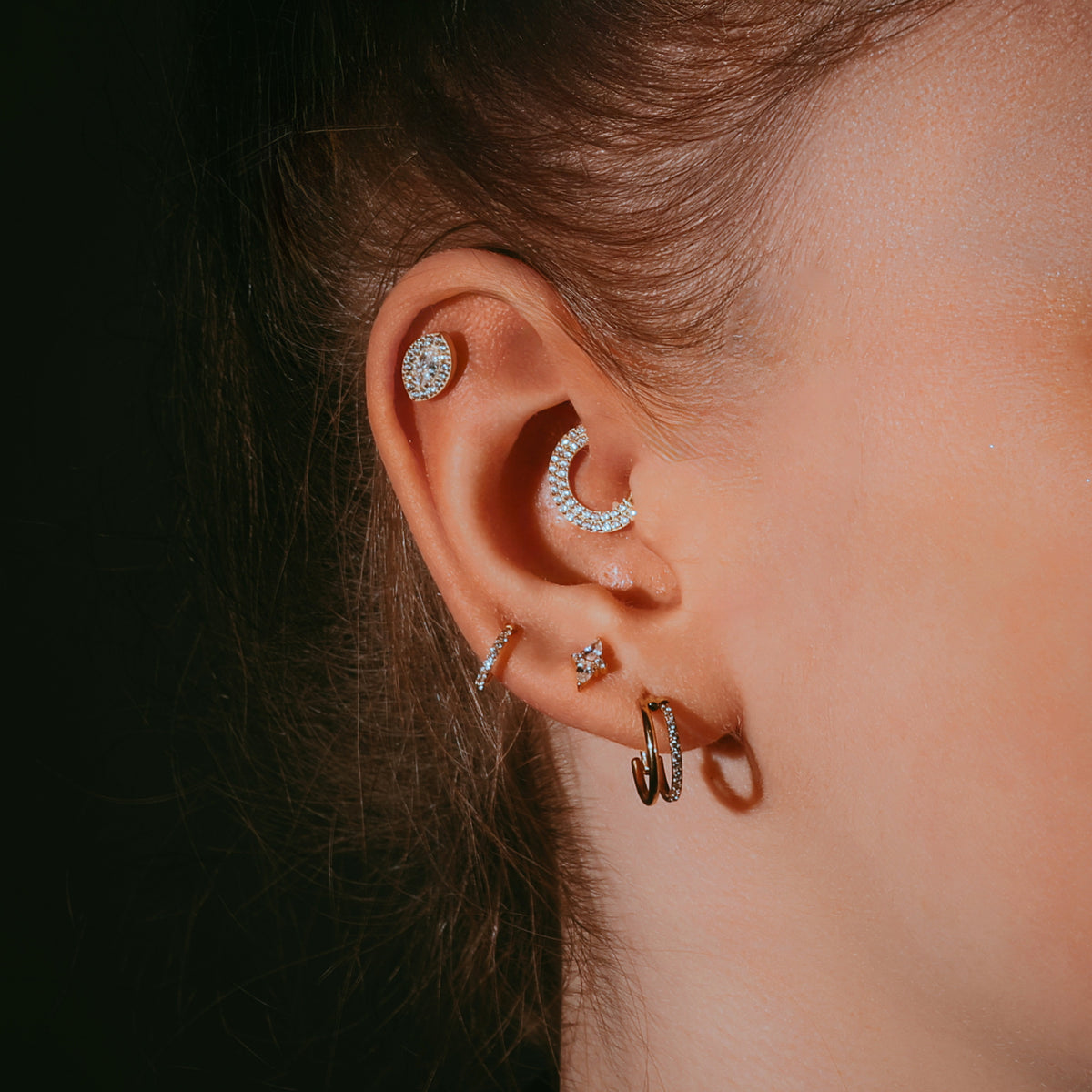 Luxury Marquise Halo Stud Earrings