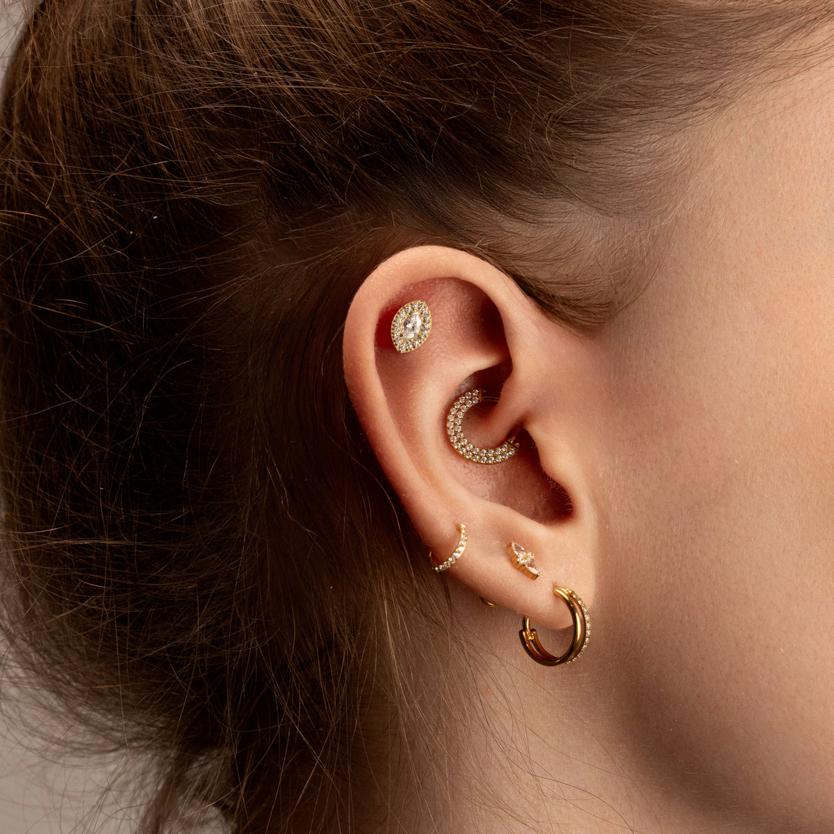 Luxury Marquise Halo Stud Earrings